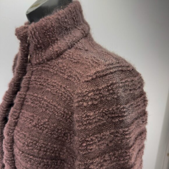 ESCADA VTG Heritage Mohair Top Buttons Eggplant Knitted Cardigan 70's 80's sz 40 - Picture 5 of 14